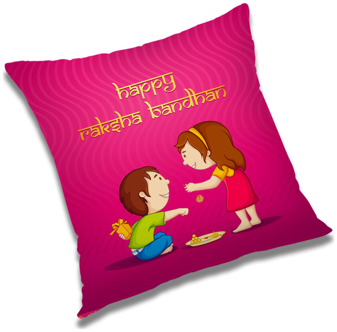 

RADANYA Text Print Cushion Cover with Filler Set 12x12 inch