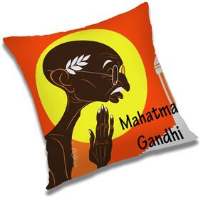 RADANYA Printed Polyester Orange Cushion Cover ( Regular , Pack of 1 )