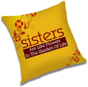 RADANYA Text Print Cushion Cover with Filler Set 18x18 inch