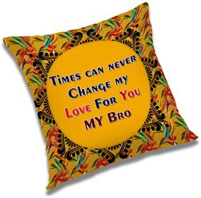 RADANYA Printed Polyester Orange Cushion Cover ( Large , Pack of 1 )