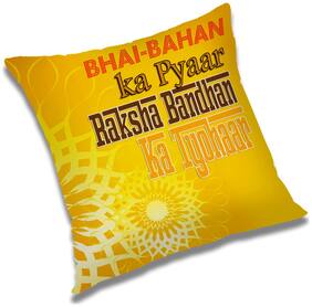 RADANYA Printed Polyester Orange Cushion Cover ( Extra large , Pack of 1 )