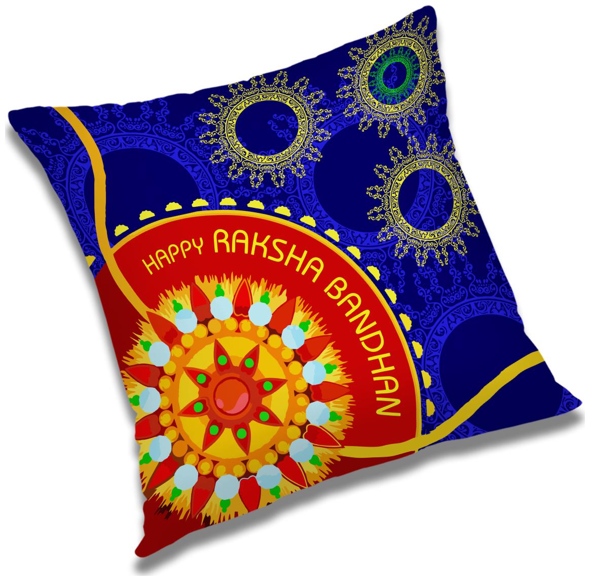 

RADANYA Text Print Cushion Cover with Filler Set 18x18 inch