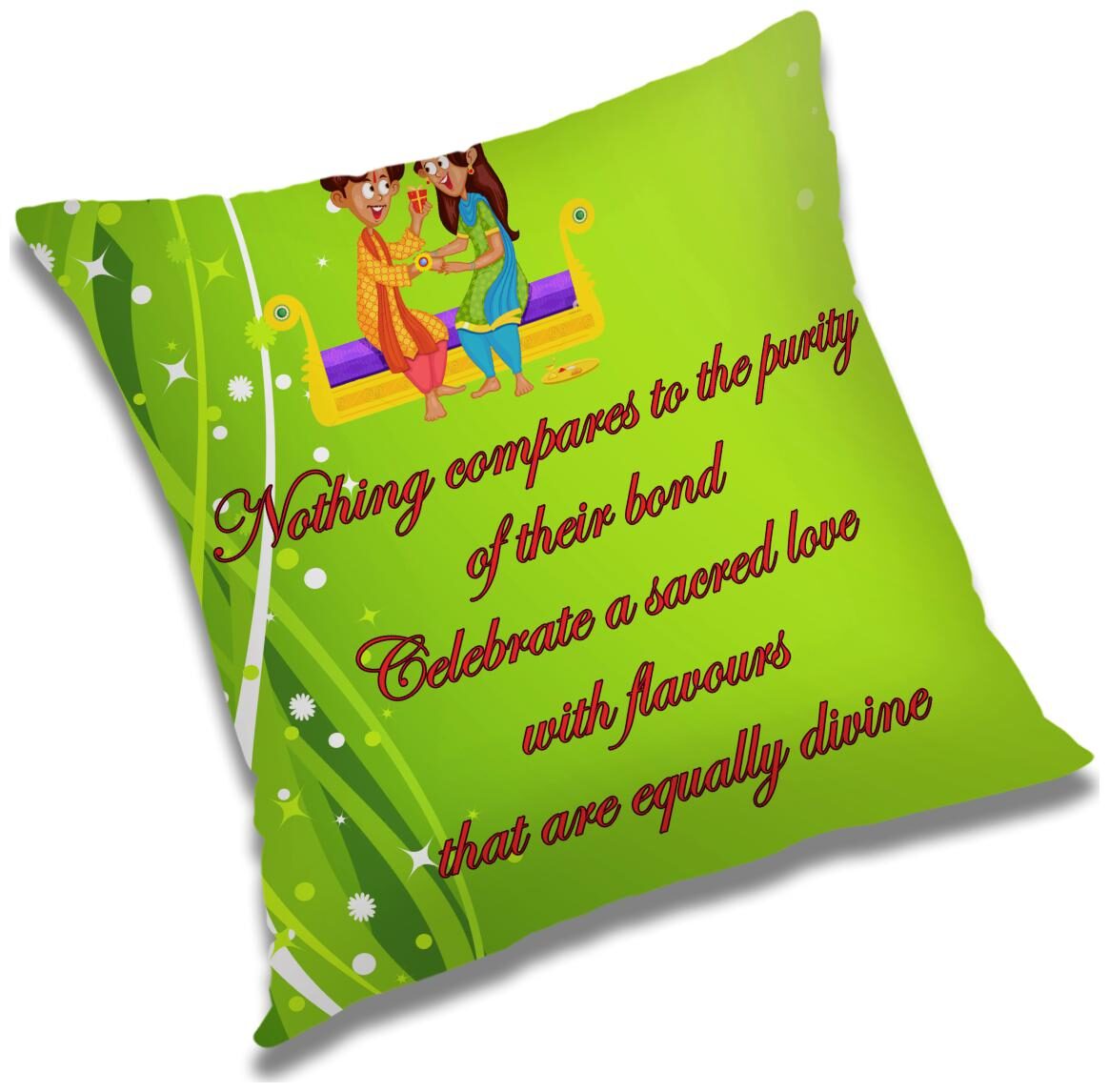 

RADANYA Text Print Cushion Cover with Filler Set 24x24 inch