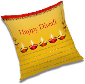 RADANYA Text Print Cushion Cover with Filler Set 12x12 inch