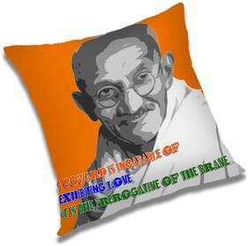 RADANYA Printed Polyester Orange Cushion Cover ( Large , Pack of 1 )