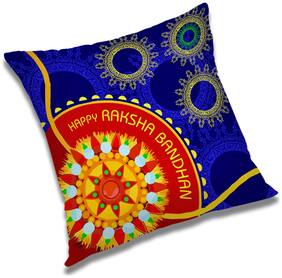 RADANYA Printed Polyester Orange Cushion Cover ( Large , Pack of 1 )