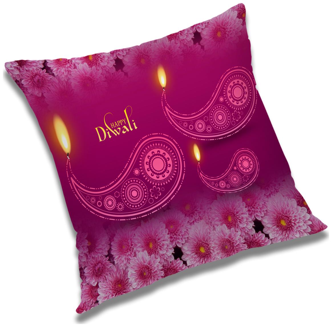 

RADANYA Text Print Cushion Cover with Filler Set 16x16 inch