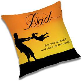 RADANYA Printed Polyester Orange Cushion Cover ( Small , Pack of 1 )