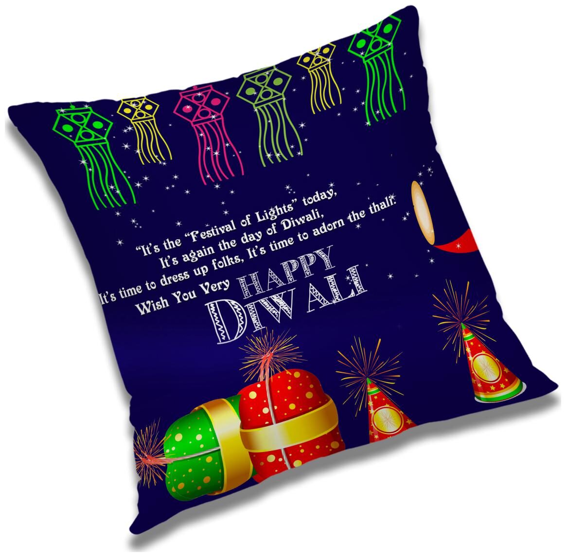 

RADANYA Text Print Cushion Cover 18x18 inch