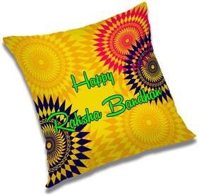 RADANYA Printed Polyester Orange Cushion Cover ( Regular , Pack of 1 )