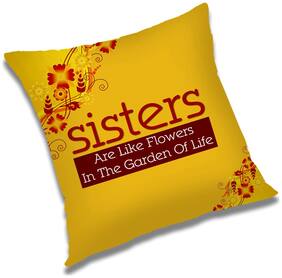 RADANYA Printed Polyester Orange Cushion Cover ( Small , Pack of 1 )