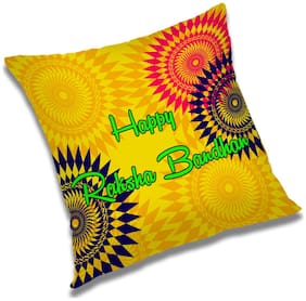 RADANYA Printed Polyester Orange Cushion Cover ( Small , Pack of 1 )