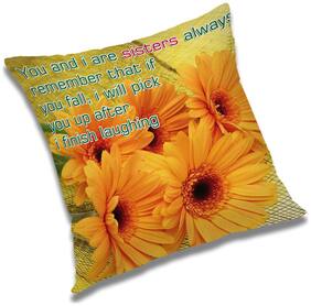 RADANYA Printed Polyester Orange Cushion Cover ( Regular , Pack of 1 )