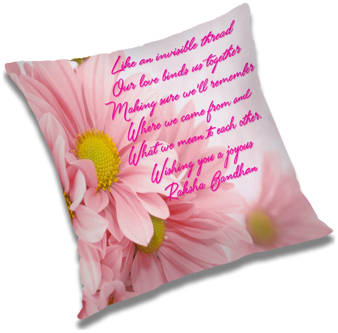 

RADANYA Text Print Cushion Cover with Filler Set 20x20 inch