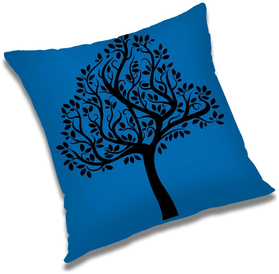

RADANYA Tree Printed Cushion Cover Blue 18x18 inch