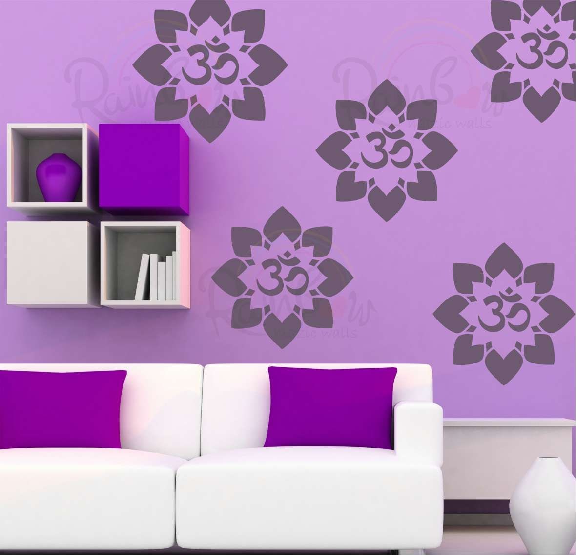 

Rainbow Mazic Walls Pvc Transparent Stencil Wall Arts -Set Of 1