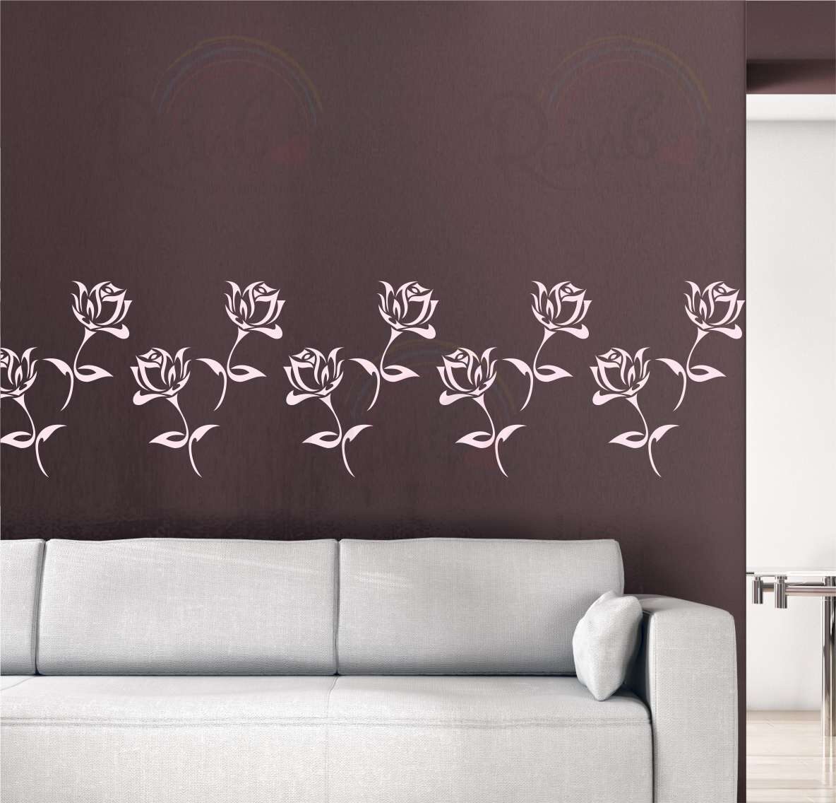 

Rainbow Mazic Walls Pvc Transparent Stencil Wall Arts -Set Of 1