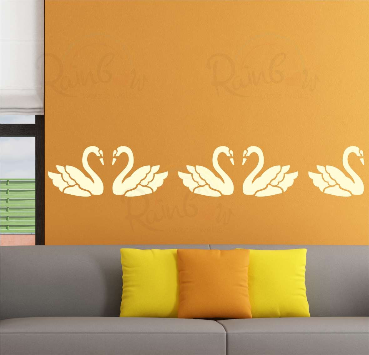 

Rainbow Mazic Walls Pvc Transparent Stencil Wall Arts -Set Of 1