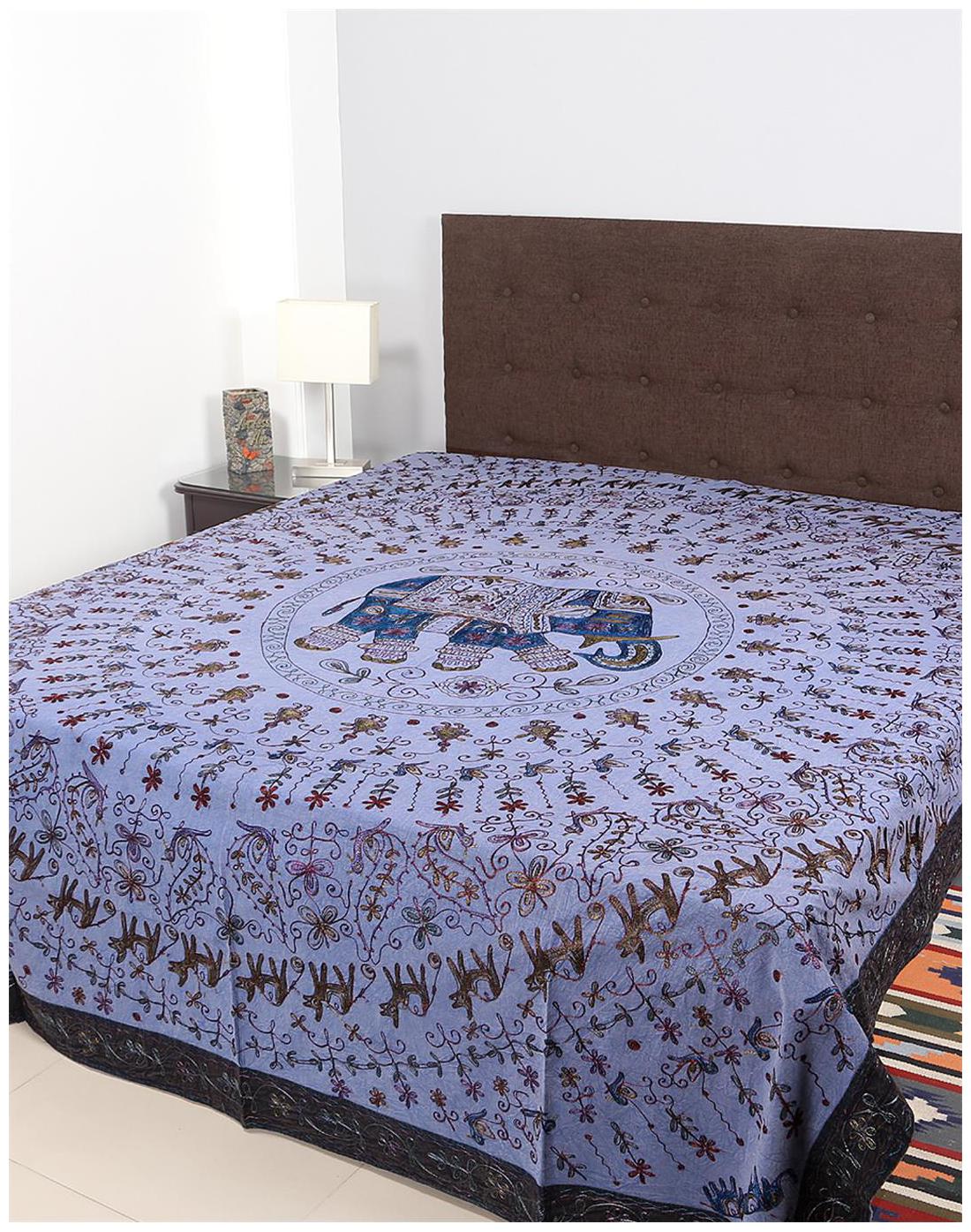 

Rajrang Cotton Printed Double Size Bedsheet 104 TC ( 1 Bedsheet With 2 Pillow Covers Black )