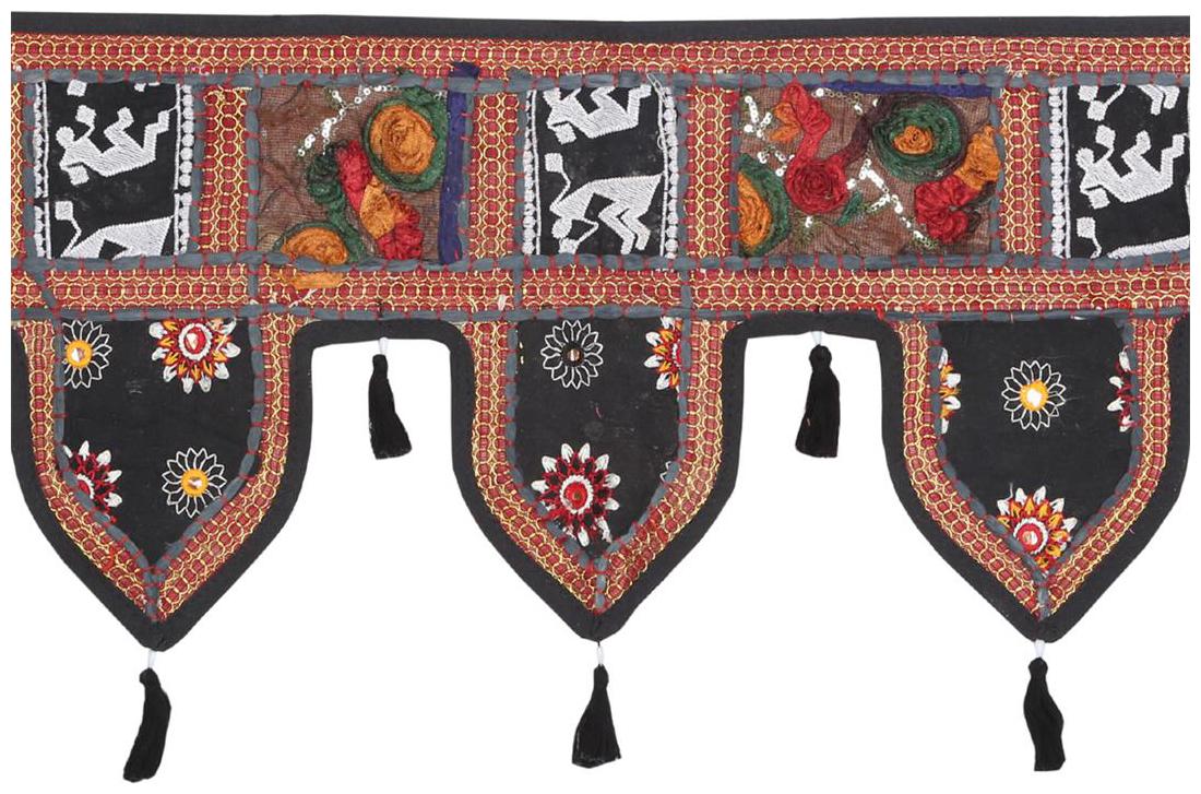 

Rajrang Black Color Home Decor Toran Cotton Fabric Hanging Door Torans
