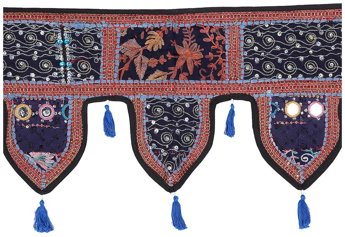 

Rajrang Blue Color Home Decor Toran Cotton Fabric Hanging Door Torans