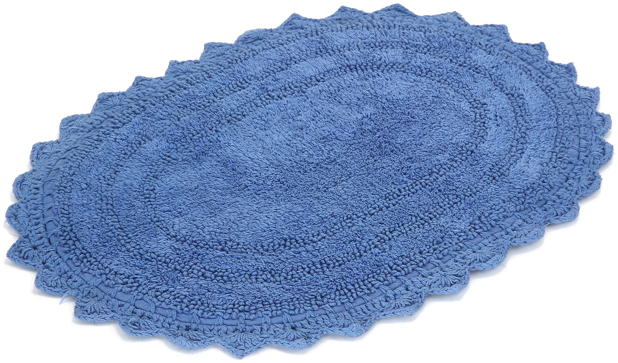 

Rajrang Blue Soft Cotton Bath Mat Plain Reversible Anti Slip Bathroom Mat