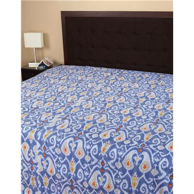 

Rajrang Cotton Printed Double Size Bedsheet 104 TC ( 1 Bedsheet With 2 Pillow Covers Blue )