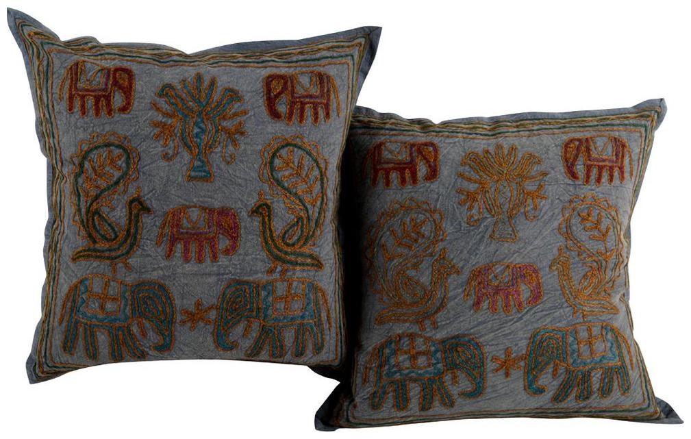 

Rajrang Printed Cotton Blue Cushion Cover ( Regular Pack of 2 )