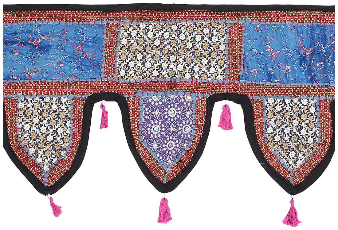 

Rajrang Blue Color Home Decor Toran Cotton Fabric Hanging Door Torans