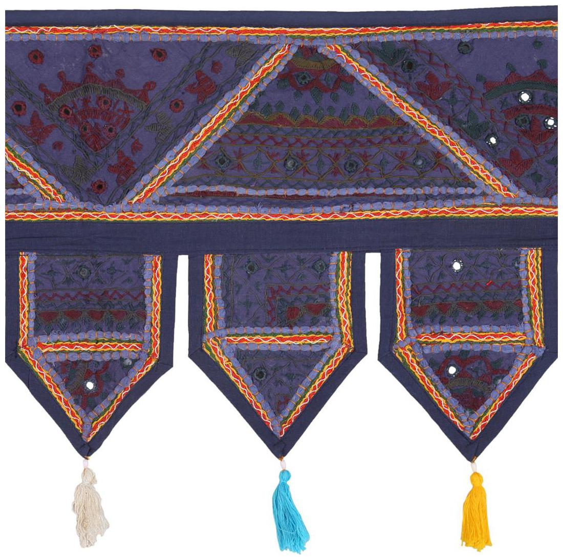 

Rajrang Blue Color Home Decor Toran Cotton Fabric Hanging Door Torans