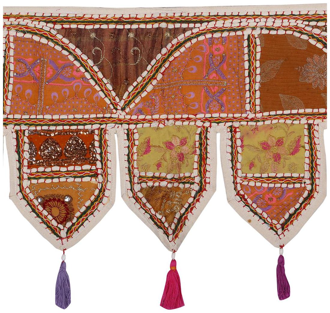 

Rajrang Brown Color Home Decor Toran Cotton Fabric Hanging Door Torans