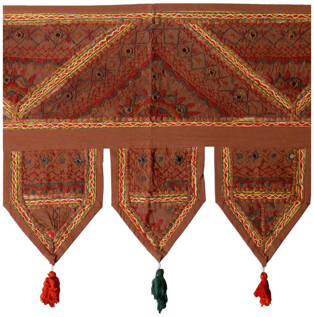 

Rajrang Brown Color Home Decor Toran Cotton Fabric Hanging Door Torans
