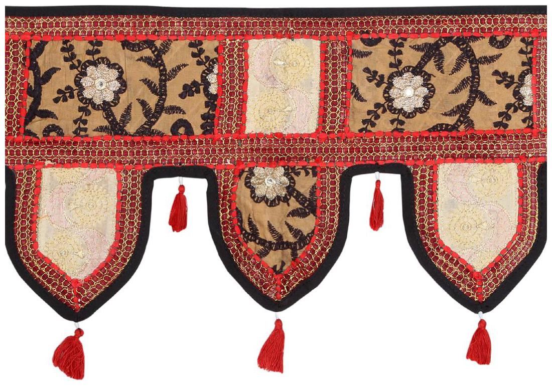 

Rajrang Brown Color Home Decor Toran Cotton Fabric Hanging Door Torans