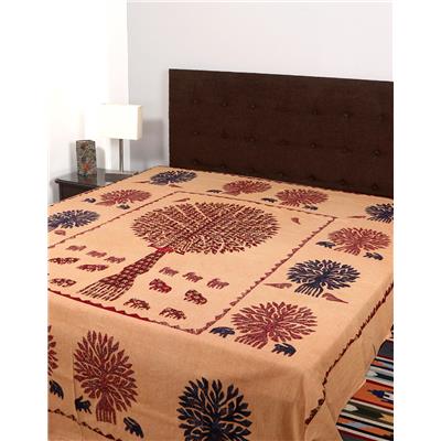 

Rajrang Cotton Printed Double Size Bedsheet 104 TC ( 1 Bedsheet With 2 Pillow Covers Brown )