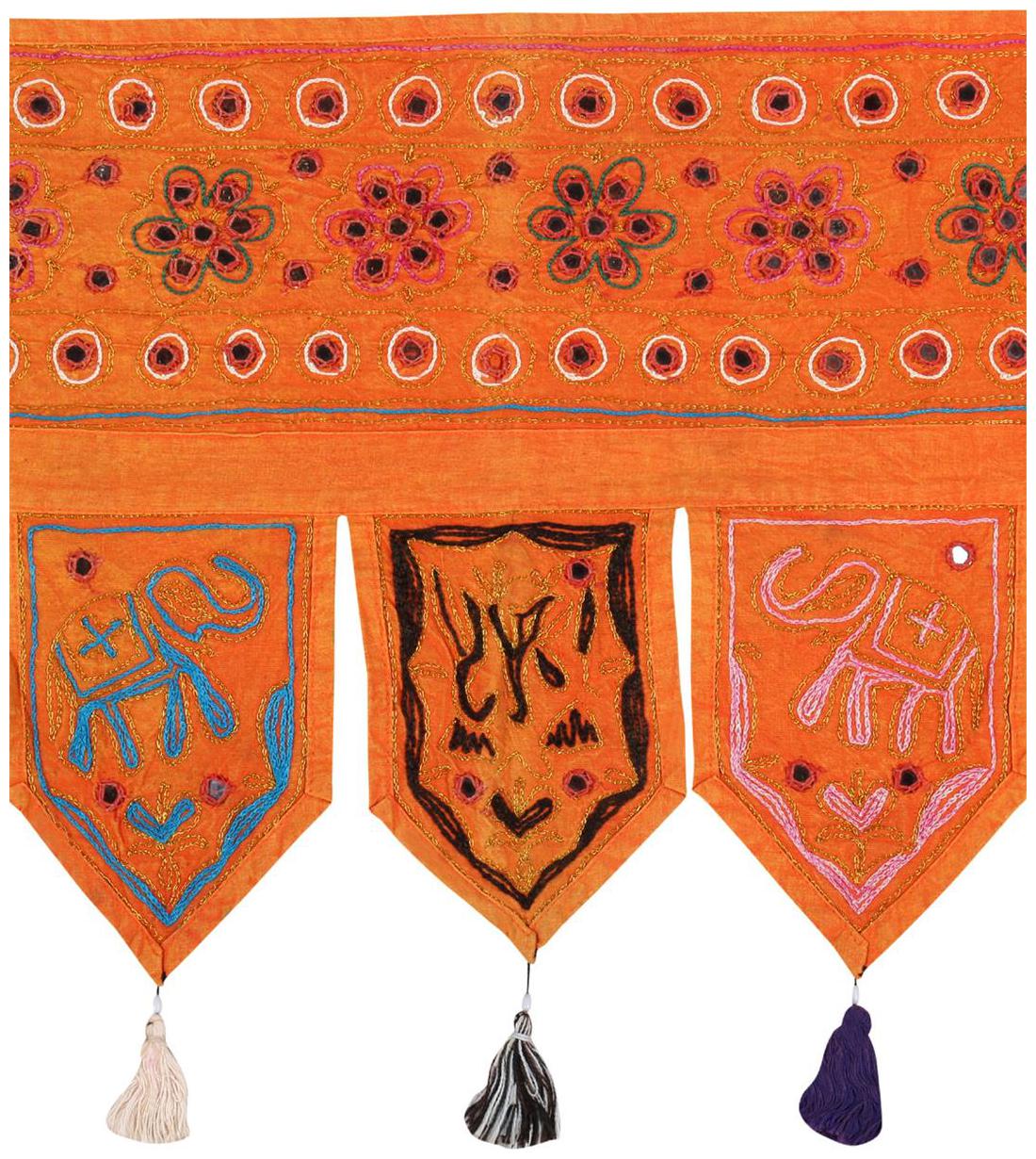 

Rajrang Brown Color Home Decor Toran Cotton Fabric Hanging Door Torans