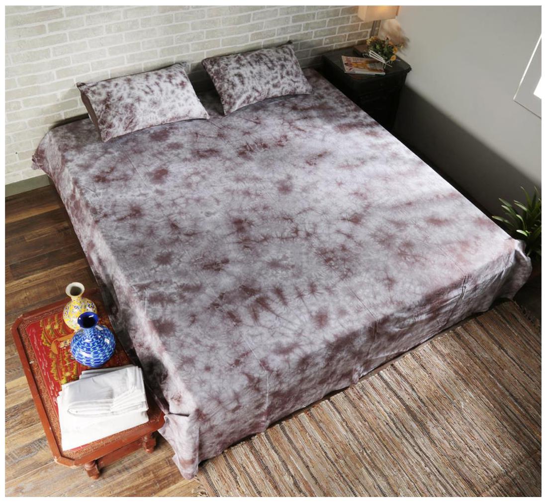 

Rajrang Cotton Abstract Double Size Bedsheet 104 TC ( 1 Bedsheet With 2 Pillow Covers Brown )
