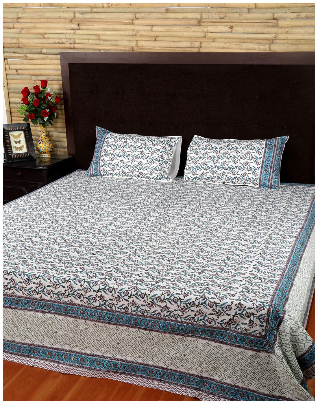 

Rajrang Cotton Printed Double Size Bedsheet 104 TC ( 1 Bedsheet With 2 Pillow Covers Multi )