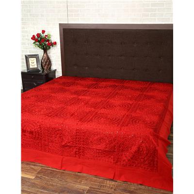 

Rajrang Cotton Printed Double Size Bedsheet 104 TC ( 1 Bedsheet With 2 Pillow Covers Red )