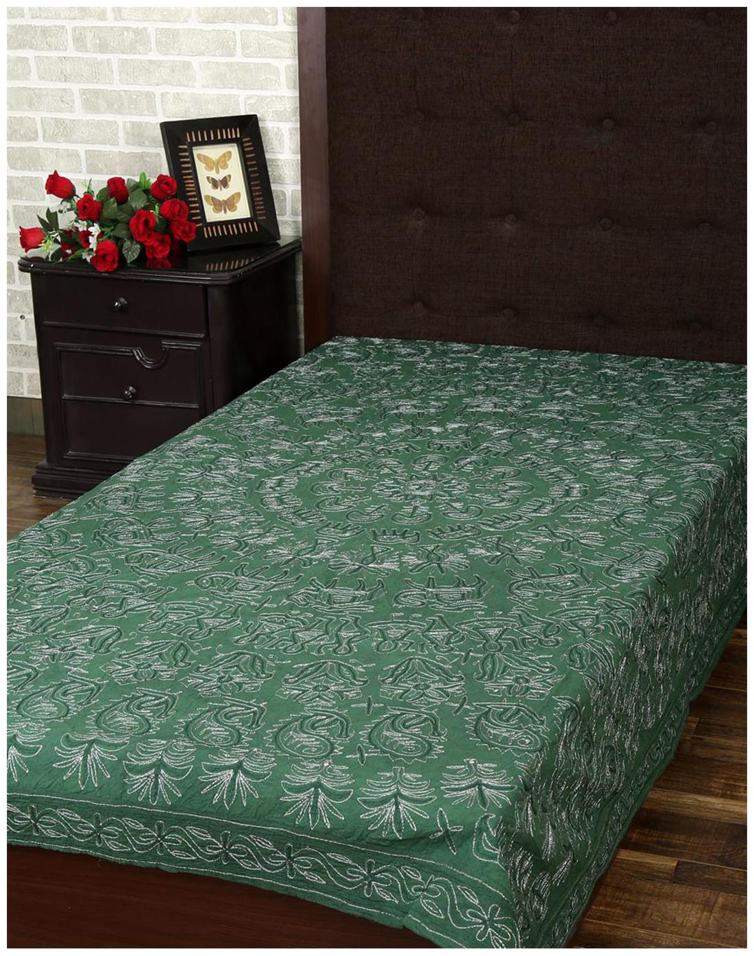 

Rajrang Cotton Printed Single Size Bedsheet 104 TC ( 1 Bedsheet With 1 Pillow Covers Green )