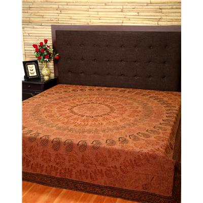 

Rajrang Cotton Printed Double Size Bedsheet 104 TC ( 1 Bedsheet With 2 Pillow Covers Brown )