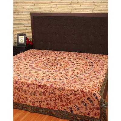

Rajrang Cotton Printed Double Size Bedsheet 104 TC ( 1 Bedsheet With 2 Pillow Covers Brown )