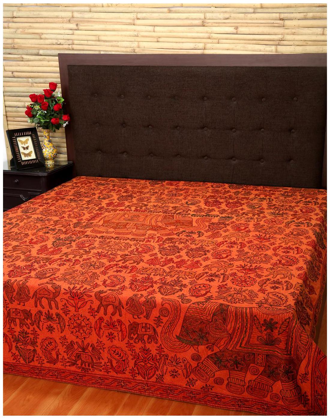 

Rajrang Cotton Printed Double Size Bedsheet 104 TC ( 1 Bedsheet With 2 Pillow Covers Orange )