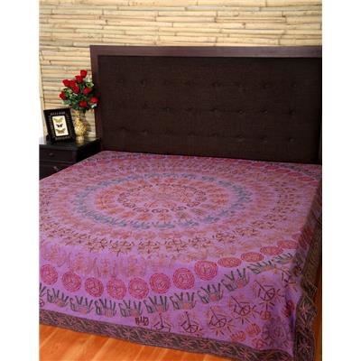 

Rajrang Cotton Printed Double Size Bedsheet 104 TC ( 1 Bedsheet With 2 Pillow Covers Purple )
