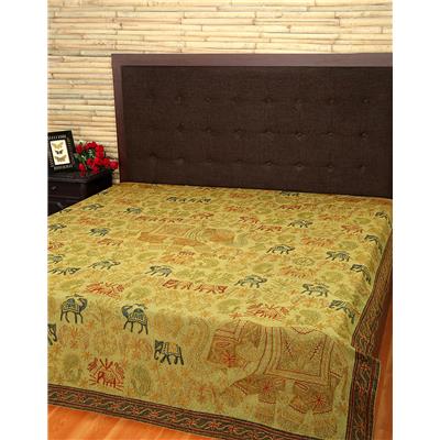 

Rajrang Cotton Printed Double Size Bedsheet 104 TC ( 1 Bedsheet With 2 Pillow Covers Green )