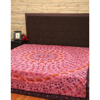 

Rajrang Cotton Printed Double Size Bedsheet 104 TC ( 1 Bedsheet With 2 Pillow Covers Pink )