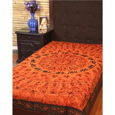 

Rajrang Cotton Printed Single Size Bedsheet 104 TC ( 1 Bedsheet With 1 Pillow Covers Orange )