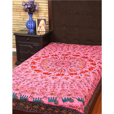 

Rajrang Cotton Printed Single Size Bedsheet 104 TC ( 1 Bedsheet With 1 Pillow Covers Magenta )