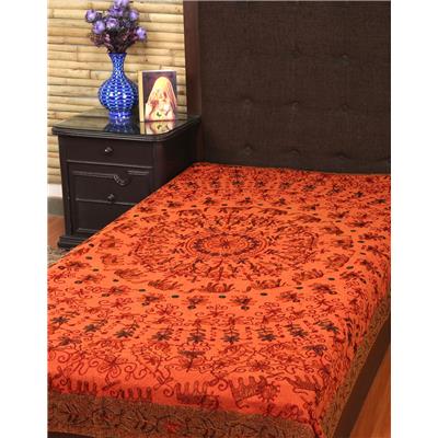 

Rajrang Cotton Printed Single Size Bedsheet 104 TC ( 1 Bedsheet With 1 Pillow Covers Orange )