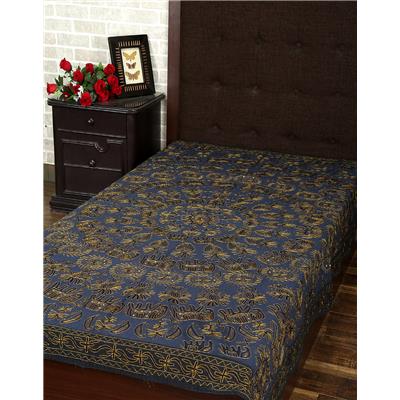 

Rajrang Cotton Printed Single Size Bedsheet 104 TC ( 1 Bedsheet With 1 Pillow Covers Blue )