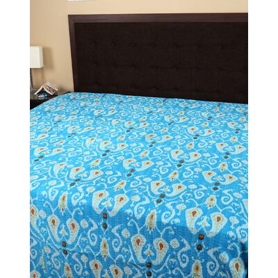 

Rajrang Cotton Printed Double Size Bedsheet 104 TC ( 1 Bedsheet With 2 Pillow Covers Blue )